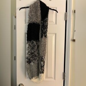 Cozy Black and Gray Knit Scarf